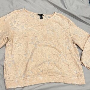 H&M Cream Textured Women's Sweatshirt